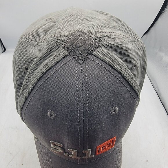 5.11 Tactical Gray Adjustable Cap With Orange Logo Embroidery Casual Outdoors - Picture 7 of 9